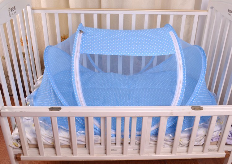 Moustiquaire pliable pour bébé avec oreiller – Ensemble 2 pièces pour la maison et les déplacements