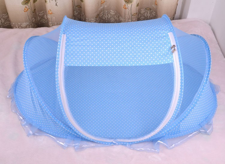 Moustiquaire pliable pour bébé avec oreiller – Ensemble 2 pièces pour la maison et les déplacements