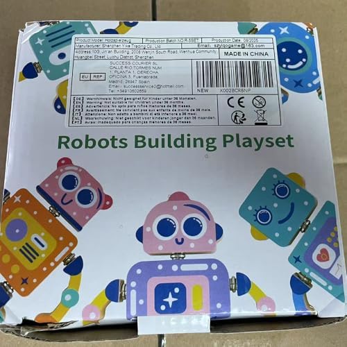 Holz-Roboter Bausatz 5-teilig – DIY Steckspielzeug ab 3 Jahren