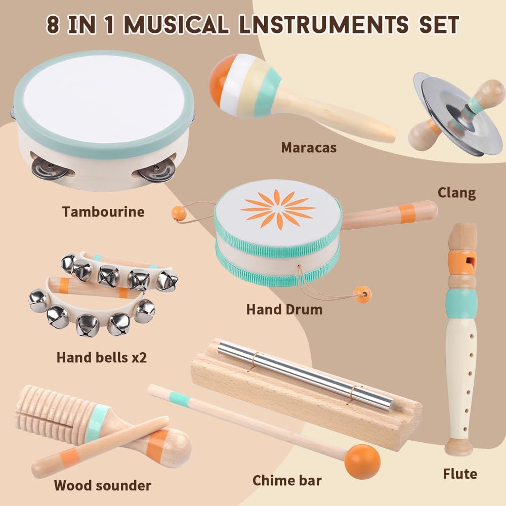 Kleinkind-Musikinstrumente Set aus Holz