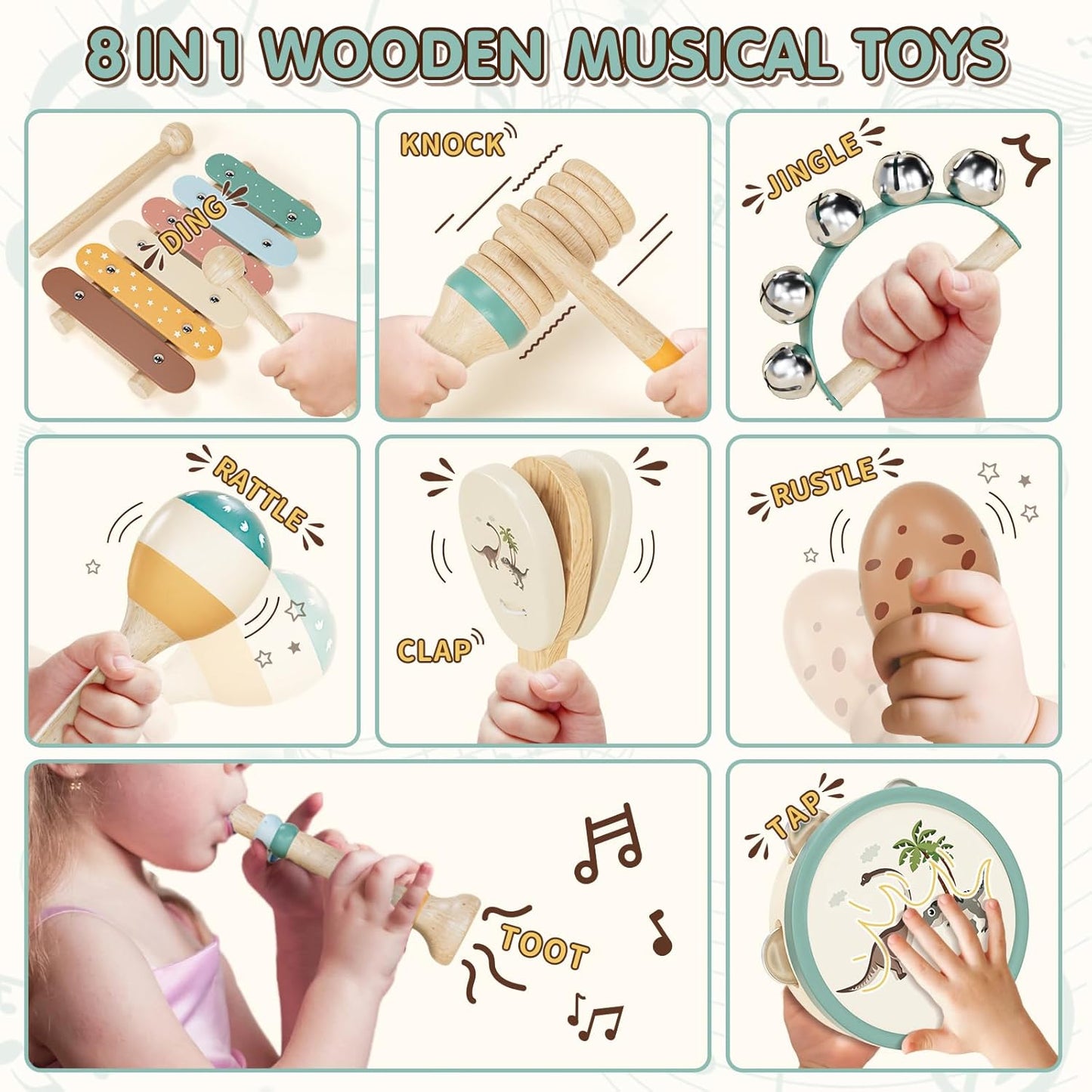 Instruments de musique en bois pour enfants