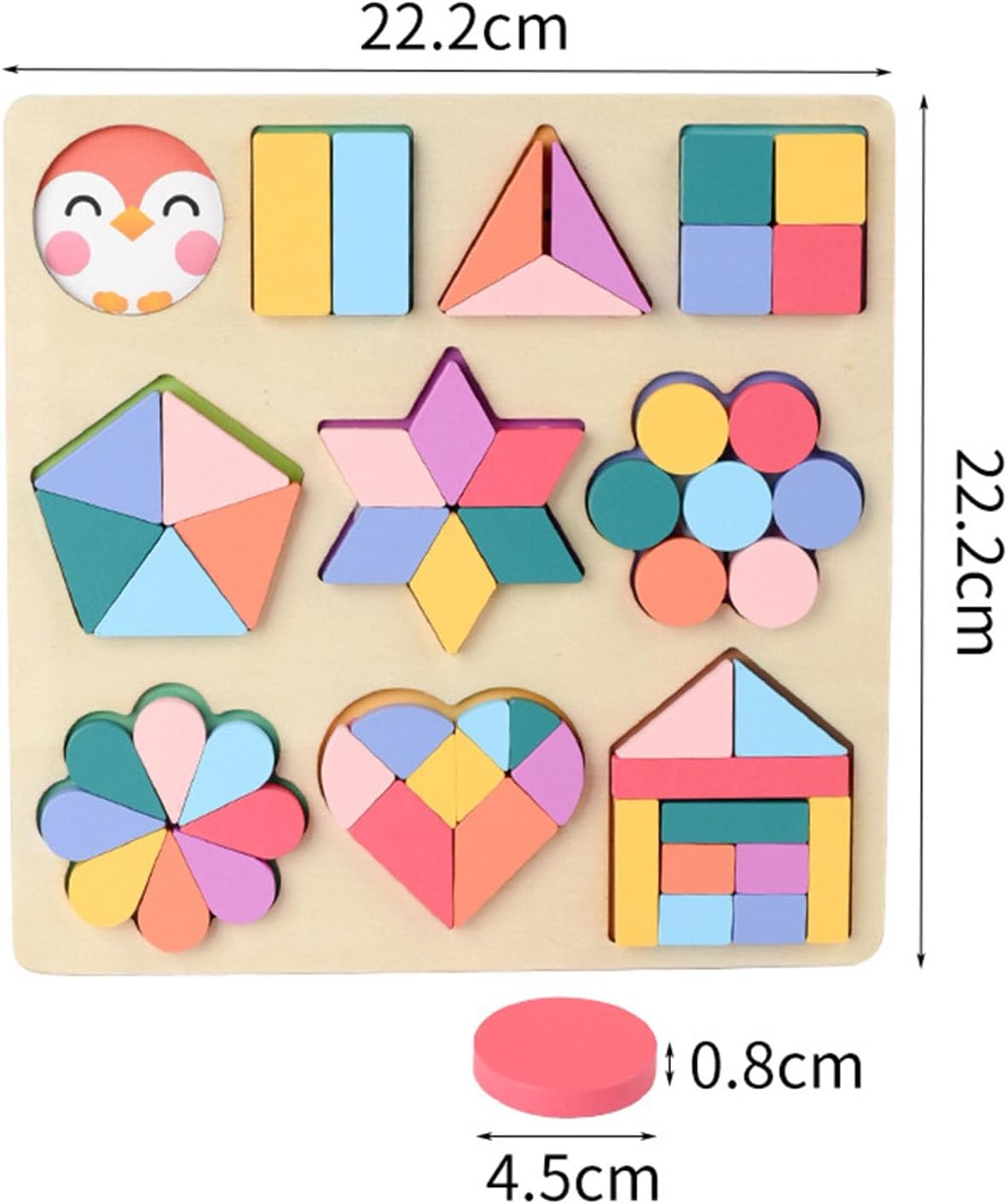 Geometrie-Sortierbrett Holz mit Musterkarten ab 3 Jahre