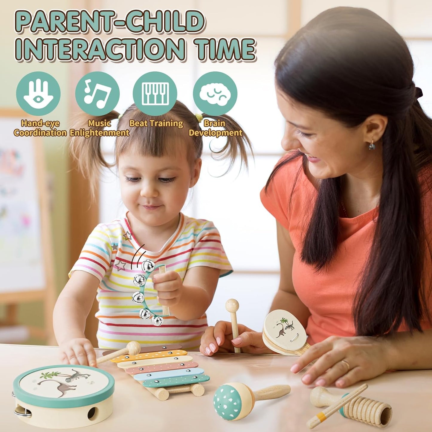 Instruments de musique en bois pour enfants