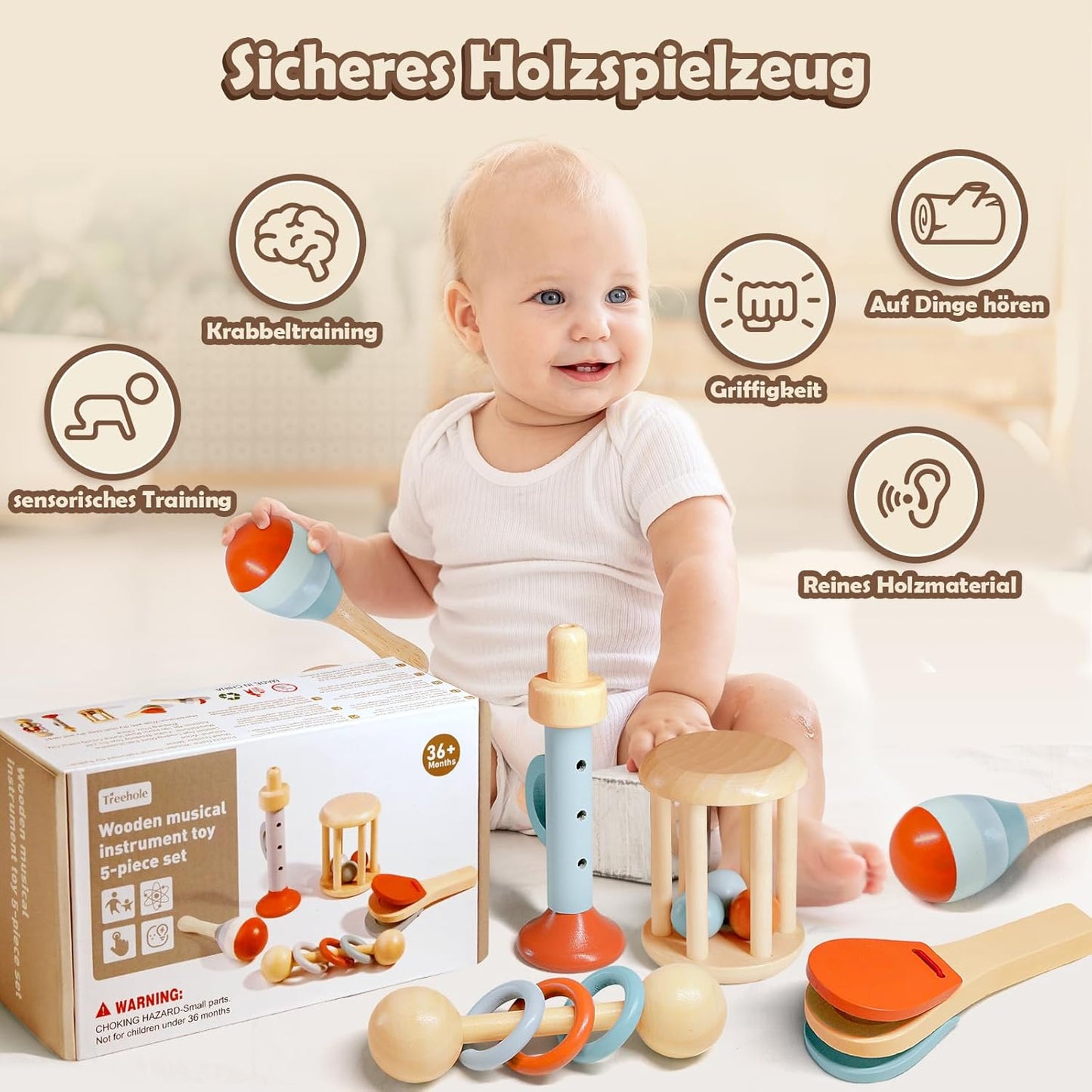Baby Holz Musikspielzeug