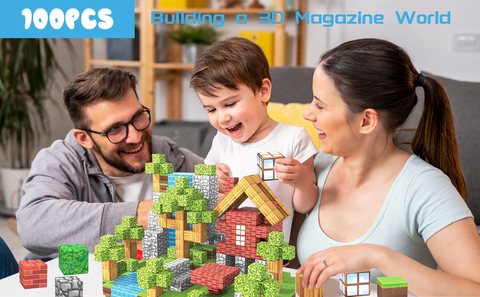 Blocs de construction magnétiques – Jouets Montessori STEM pour enfants