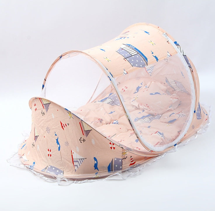 Moustiquaire pliable pour bébé avec oreiller – Ensemble 2 pièces pour la maison et les déplacements