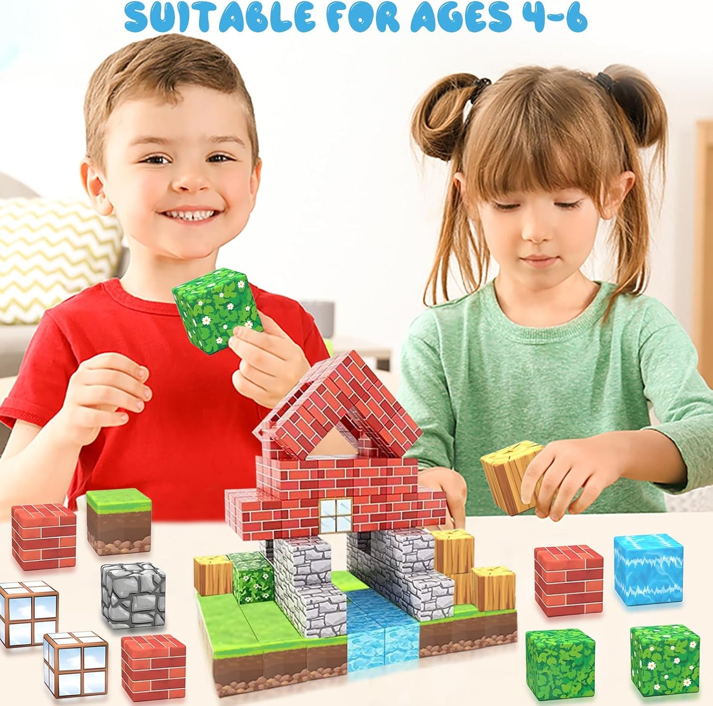 Blocs de construction magnétiques – Jouets Montessori STEM pour enfants