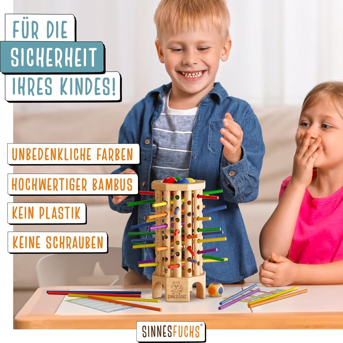 Tour d'apprentissage des couleurs en bois