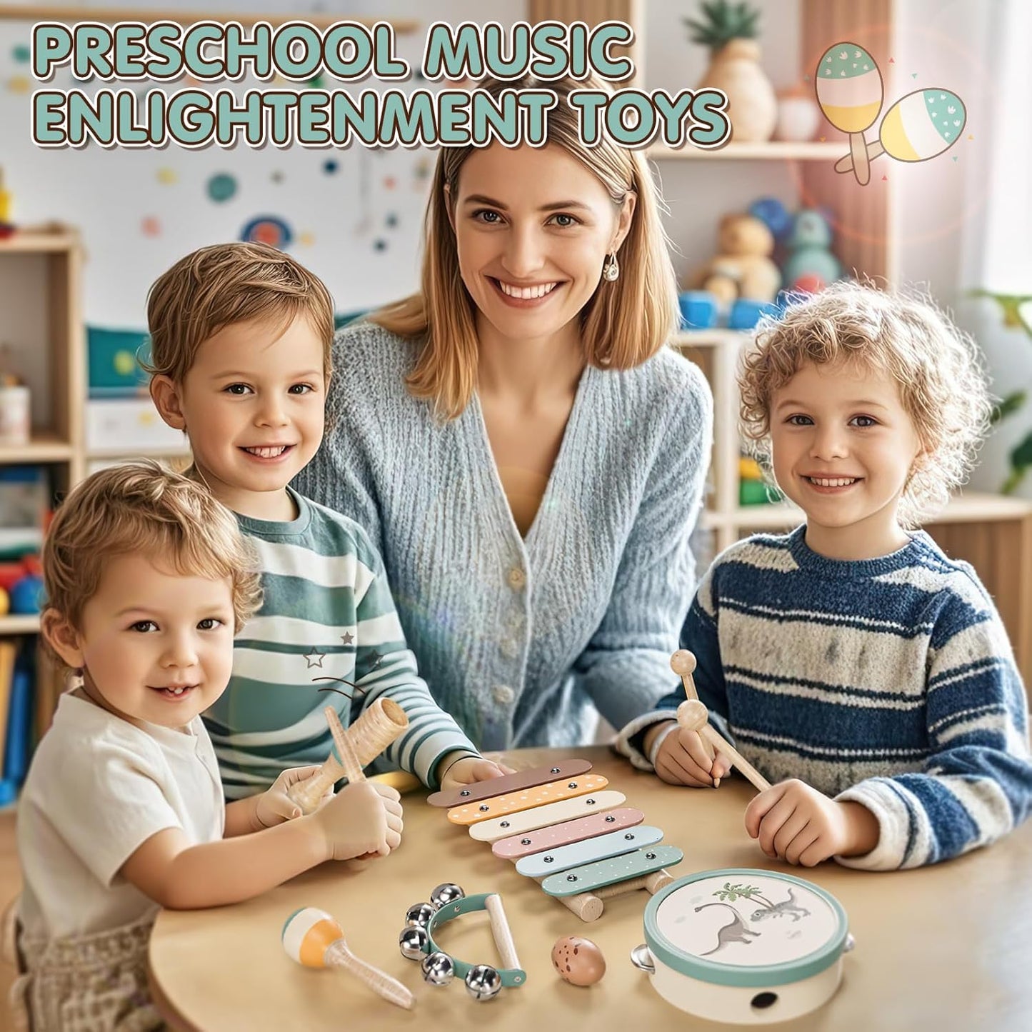 Instruments de musique en bois pour enfants