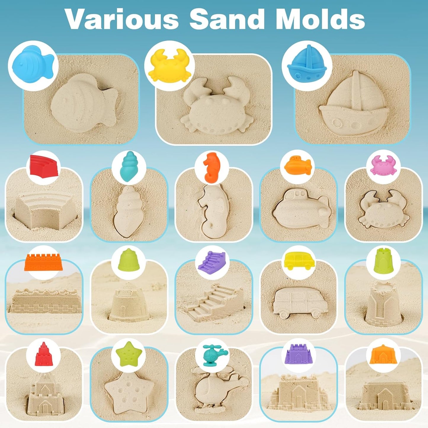 Sand molds sand shovel children