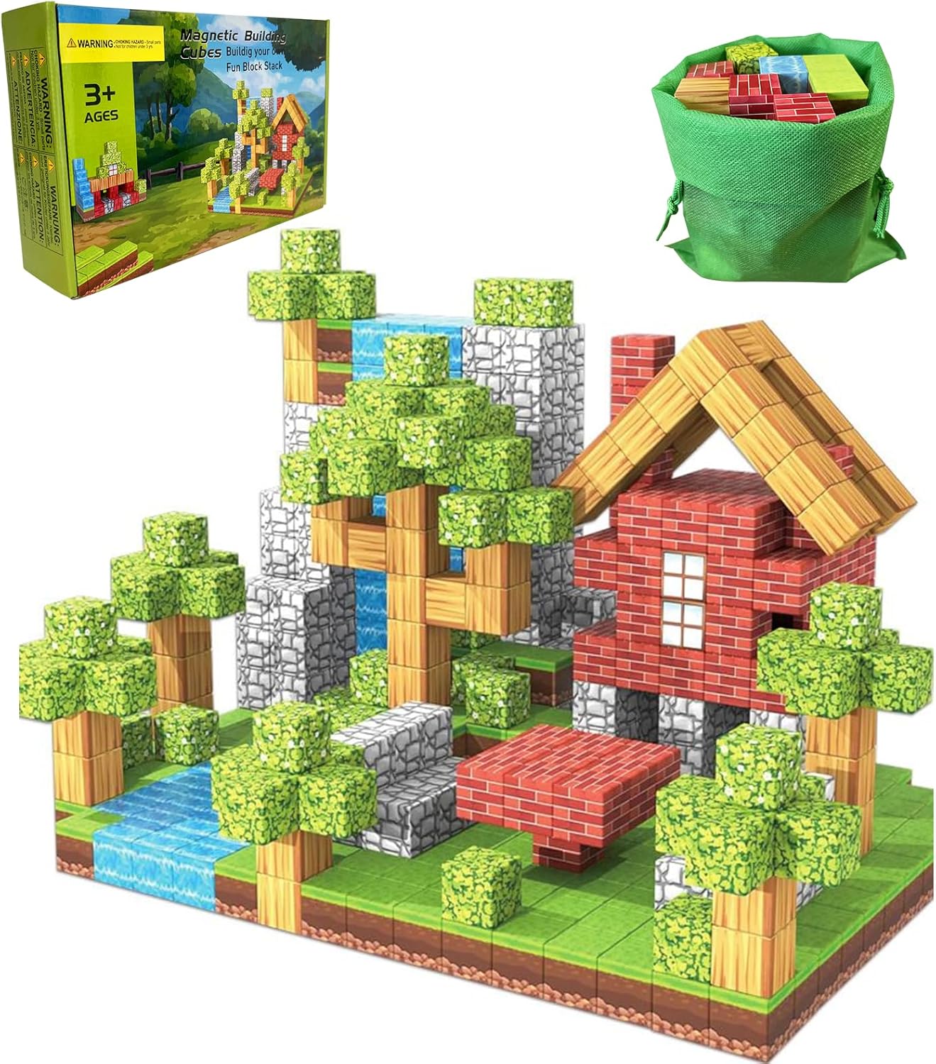 Blocs de construction magnétiques – Jouets Montessori STEM pour enfants