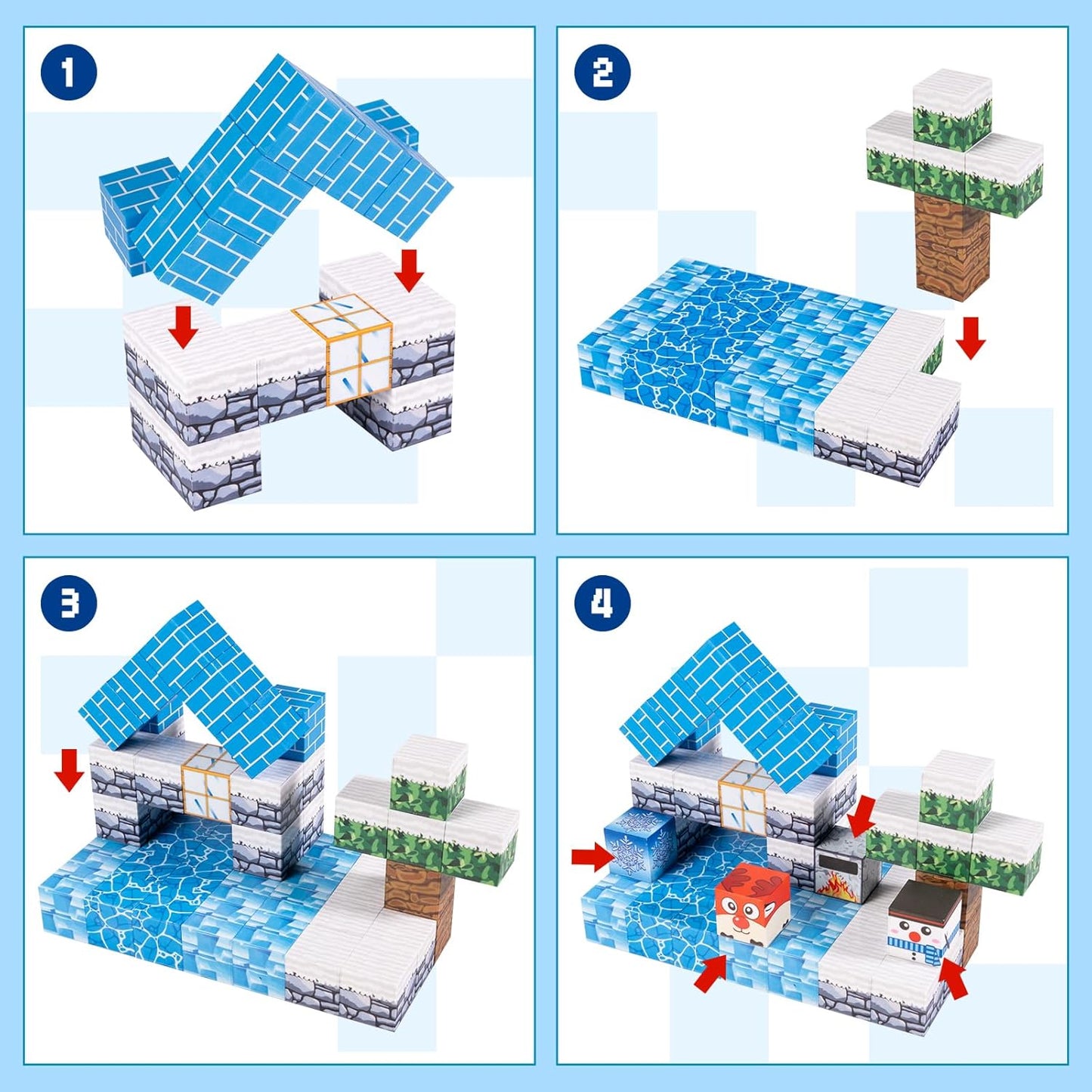 Magnetische Bausteine Schneewelt