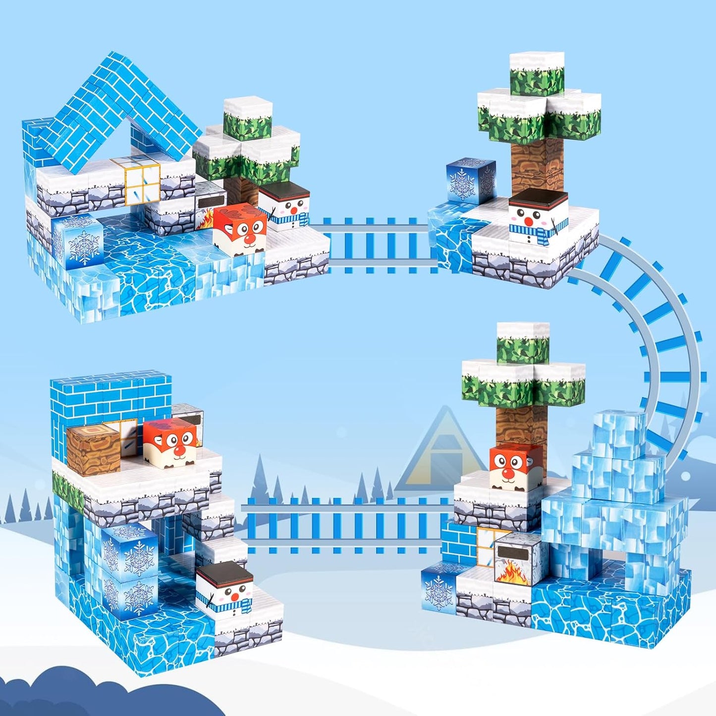 Magnetische Bausteine Schneewelt