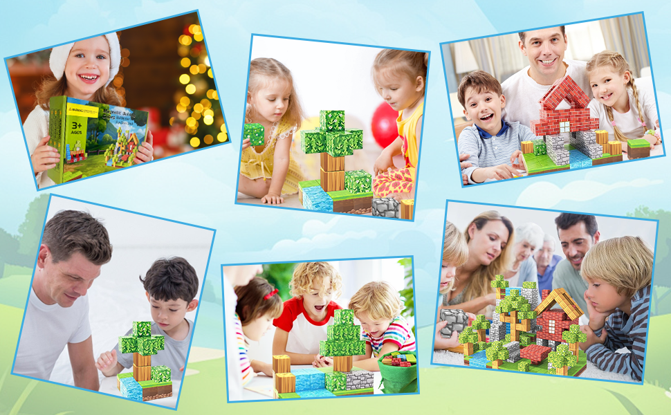 Blocs de construction magnétiques – Jouets Montessori STEM pour enfants