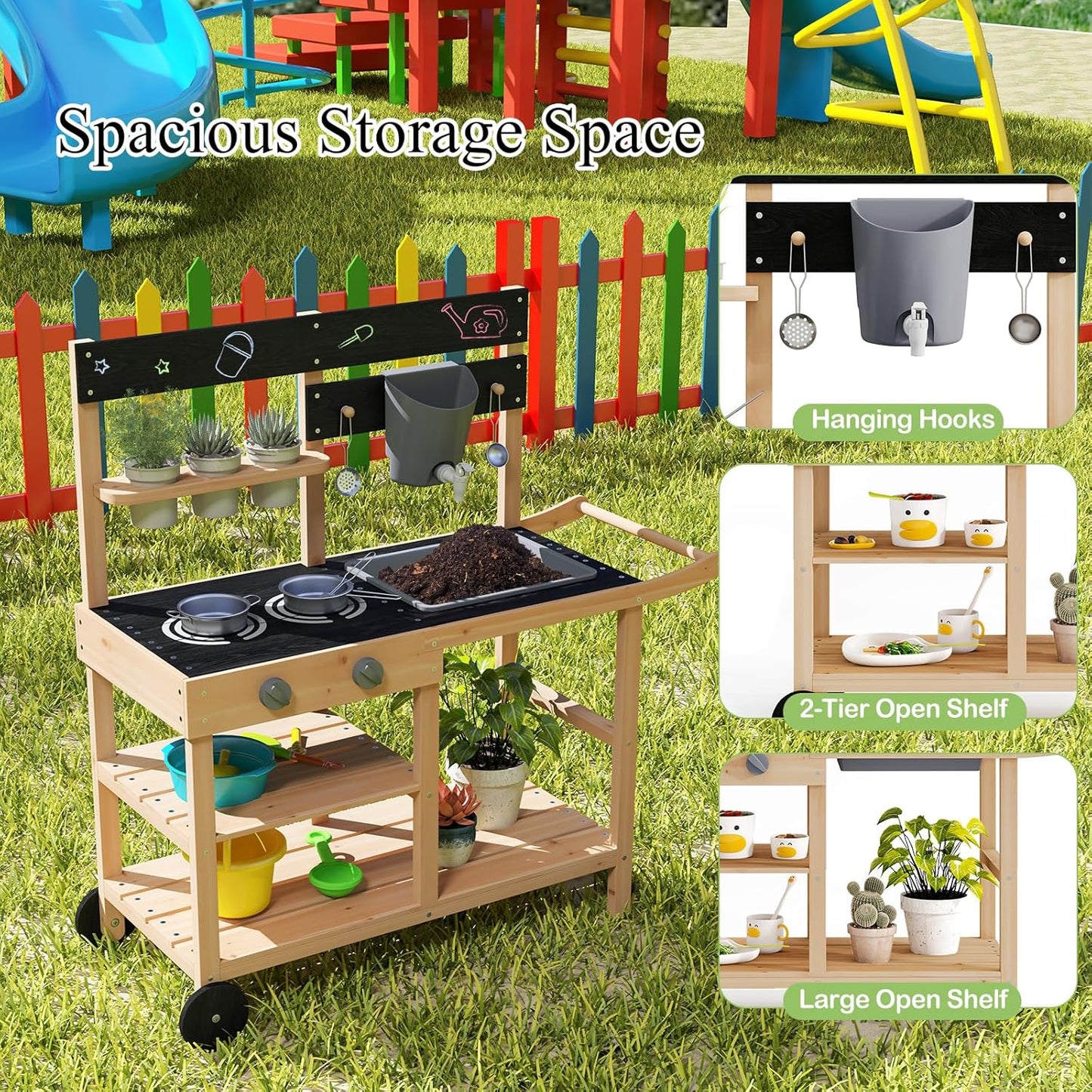 Cuisine de jardin en bois pour enfants