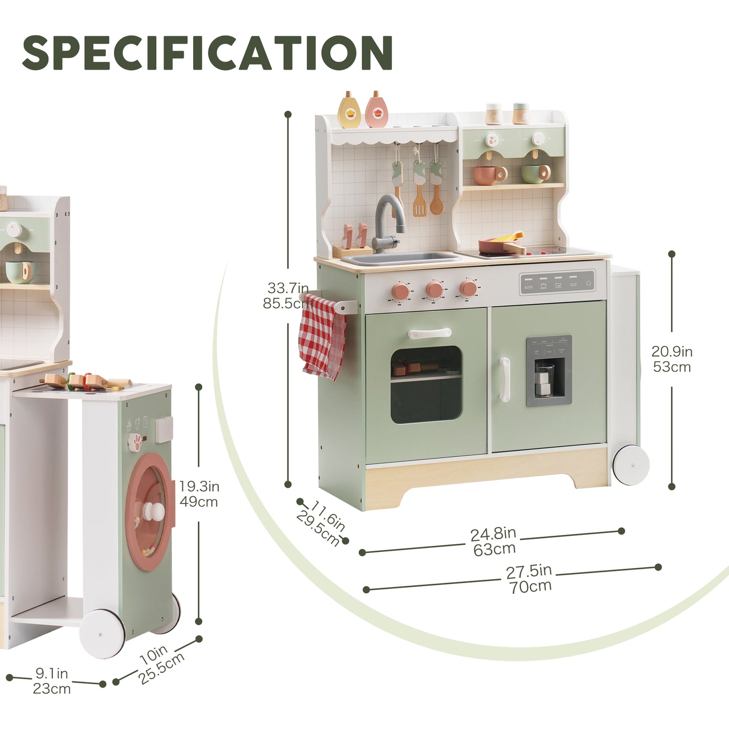 Expandable Wooden Play Kitchen