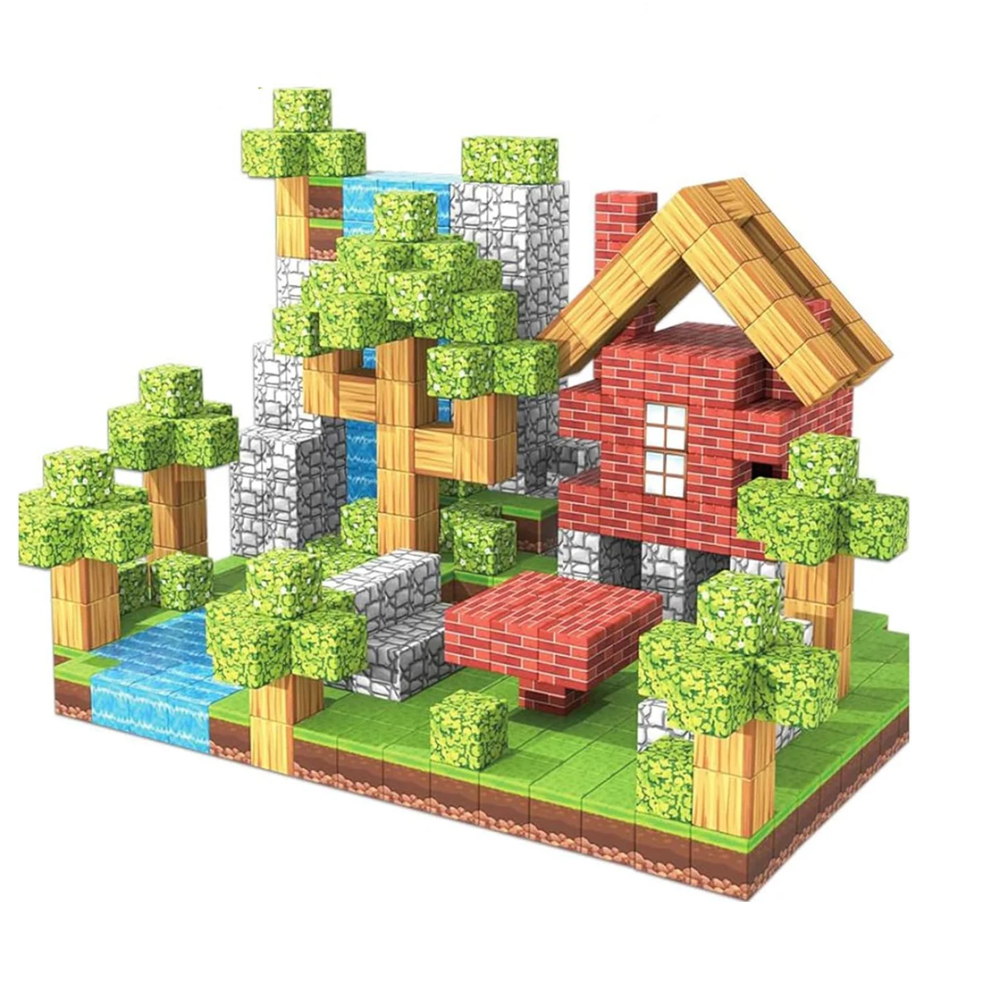 Blocs de construction magnétiques – Jouets Montessori STEM pour enfants