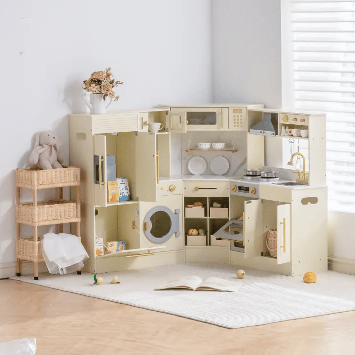 Eck-Spielküche aus Holz für Kinder