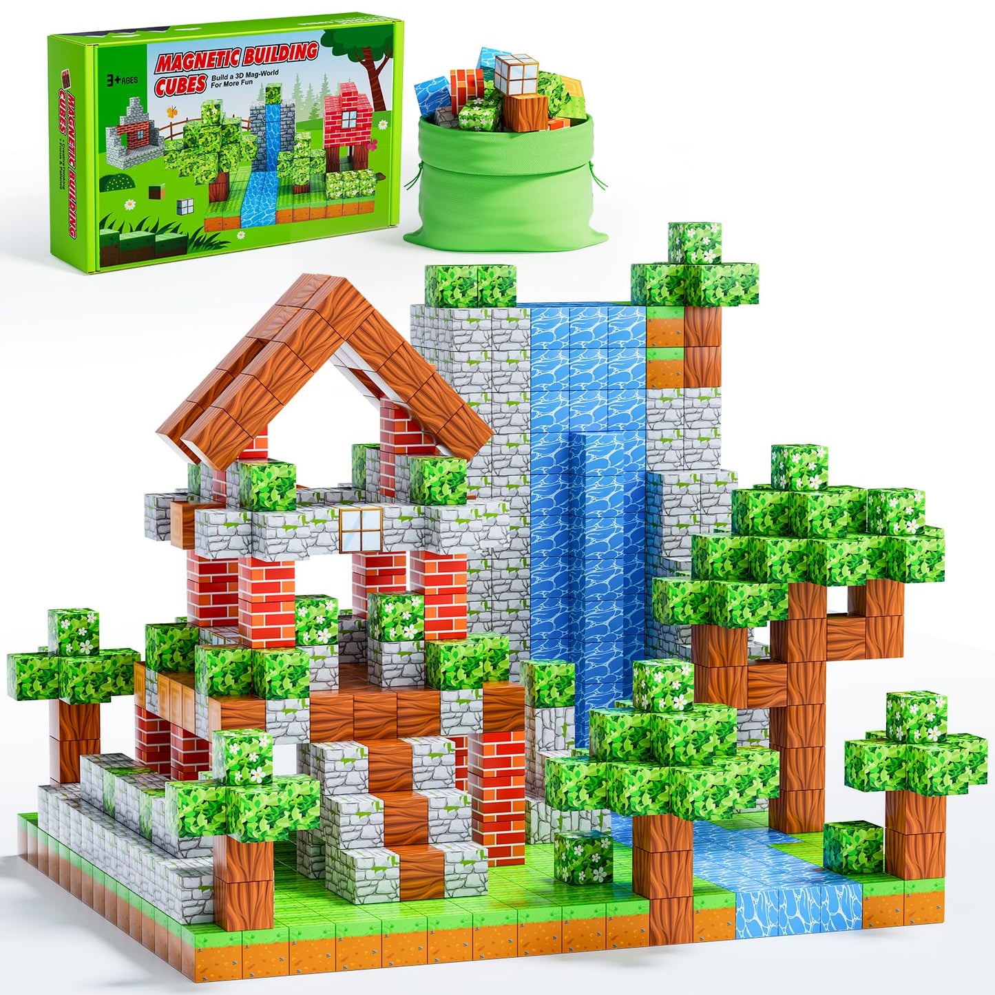 Magnetic Building Blocks Forest Set – 100-500 pieces from 3 years