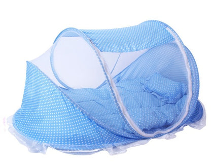 Moustiquaire pliable pour bébé avec oreiller – Ensemble 2 pièces pour la maison et les déplacements