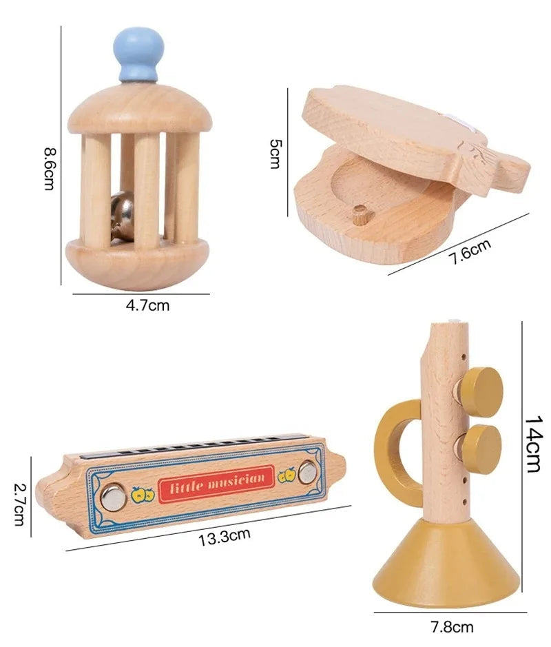 Wooden Xylophone &amp; Drum Set for Toddlers – Montessori Musical Toys