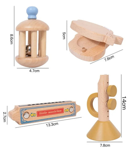 Wooden Xylophone &amp; Drum Set for Toddlers – Montessori Musical Toys