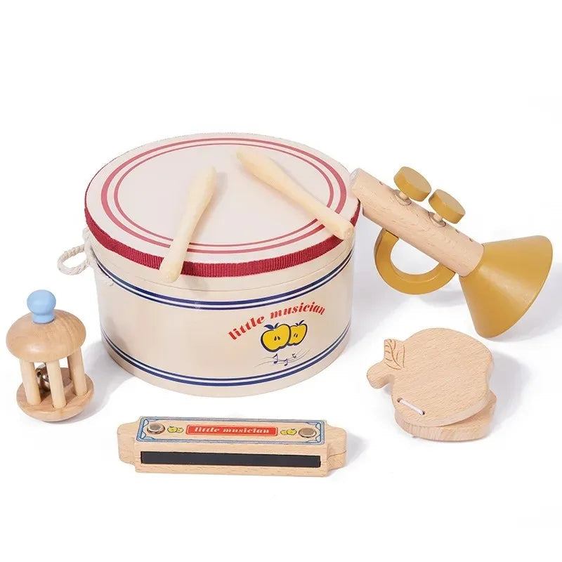 Wooden Xylophone &amp; Drum Set for Toddlers – Montessori Musical Toys