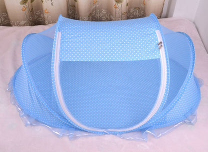 Moustiquaire pliable pour bébé avec oreiller – Ensemble 2 pièces pour la maison et les déplacements