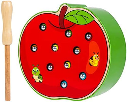 Apfel-Raupe Steckspiel Holz 10 Farben ab 3 Jahre
