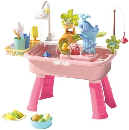 Kinder Wassertisch mit Küche und Angelspiel – 43-teilig, ab 3 Jahren