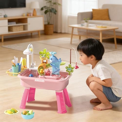 Kinder Wassertisch mit Küche und Angelspiel – 43-teilig, ab 3 Jahren