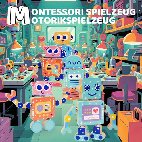 Holz-Roboter Bausatz 5-teilig – DIY Steckspielzeug ab 3 Jahren