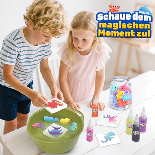 Magisches Wassergelset – DIY Wassertiere basteln ab 4 Jahren