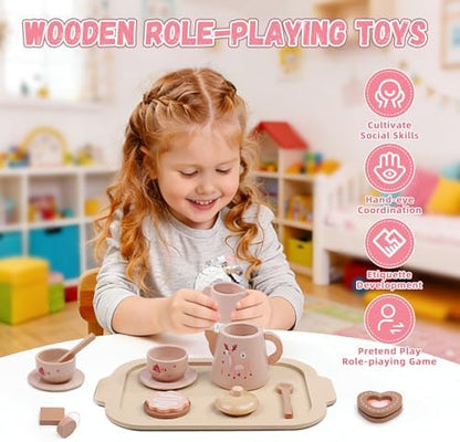 Holz Teeservice Kinder – Teeparty Set ab 3 Jahren