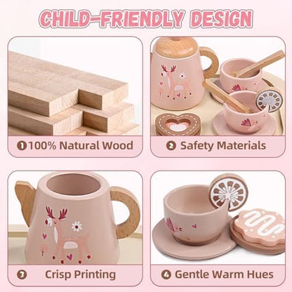 Holz Teeservice Kinder – Teeparty Set ab 3 Jahren