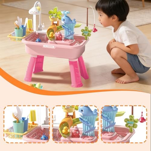 Kinder Wassertisch mit Küche und Angelspiel – 43-teilig, ab 3 Jahren