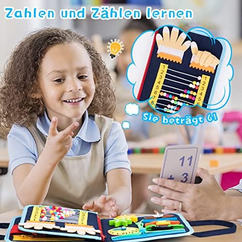 Dino Busy Board Filz – 20 Alltagsfertigkeiten ab 1 Jahr