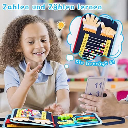 Dino Busy Board Filz – 20 Alltagsfertigkeiten ab 1 Jahr
