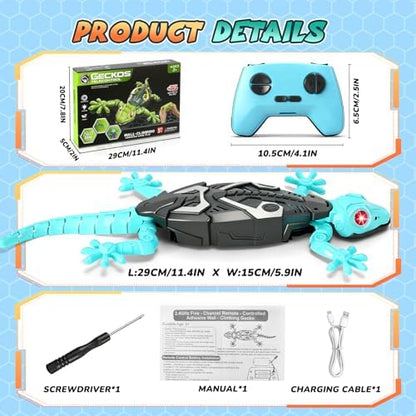 Wand-Gecko mit Fernbedienung – klettert auf Wand, Glas & Decke, LED-Augen, ab 3 Jahre