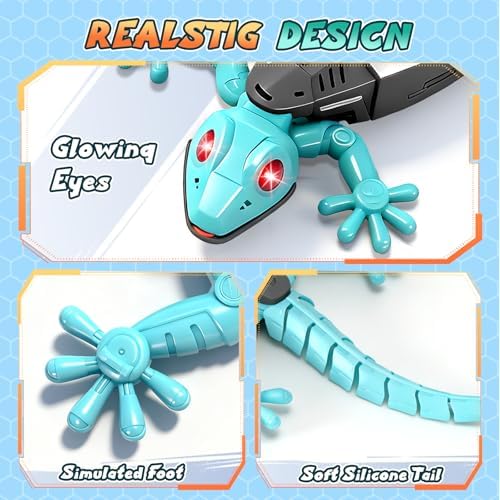 Wand-Gecko mit Fernbedienung – klettert auf Wand, Glas & Decke, LED-Augen, ab 3 Jahre