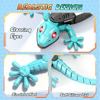 Wand-Gecko mit Fernbedienung – klettert auf Wand, Glas & Decke, LED-Augen, ab 3 Jahre