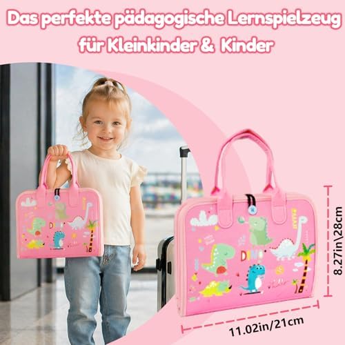 Filz Busy Board 8 Seiten – 20+ Aktivitäten, Reisespielzeug ab 3 J.