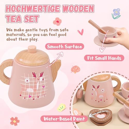 Holz Teeservice Kinder – Teeparty Set ab 3 Jahren