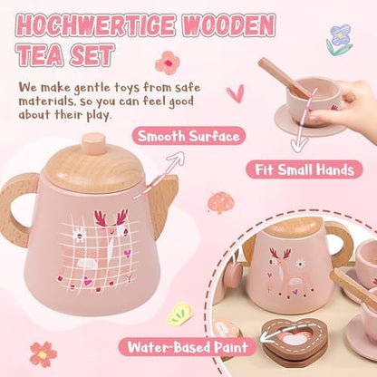 Holz Teeservice Kinder – Teeparty Set ab 3 Jahren