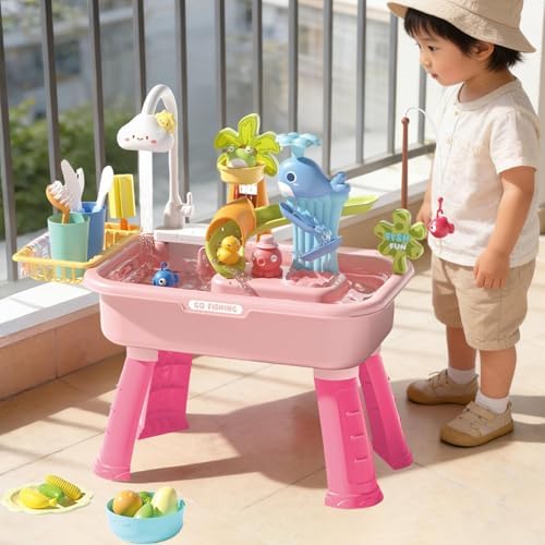Kinder Wassertisch mit Küche und Angelspiel – 43-teilig, ab 3 Jahren
