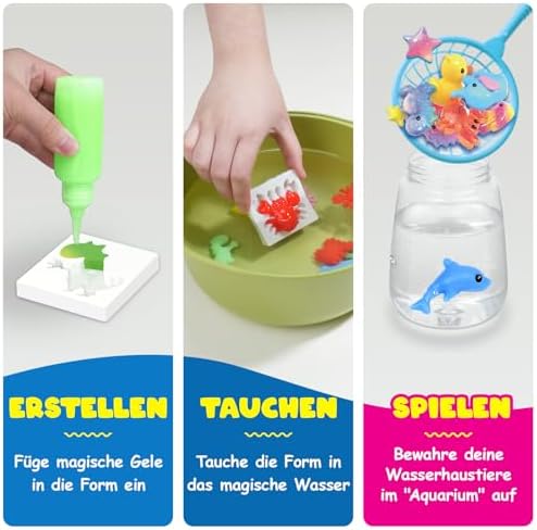 Magisches Wassergelset – DIY Wassertiere basteln ab 4 Jahren