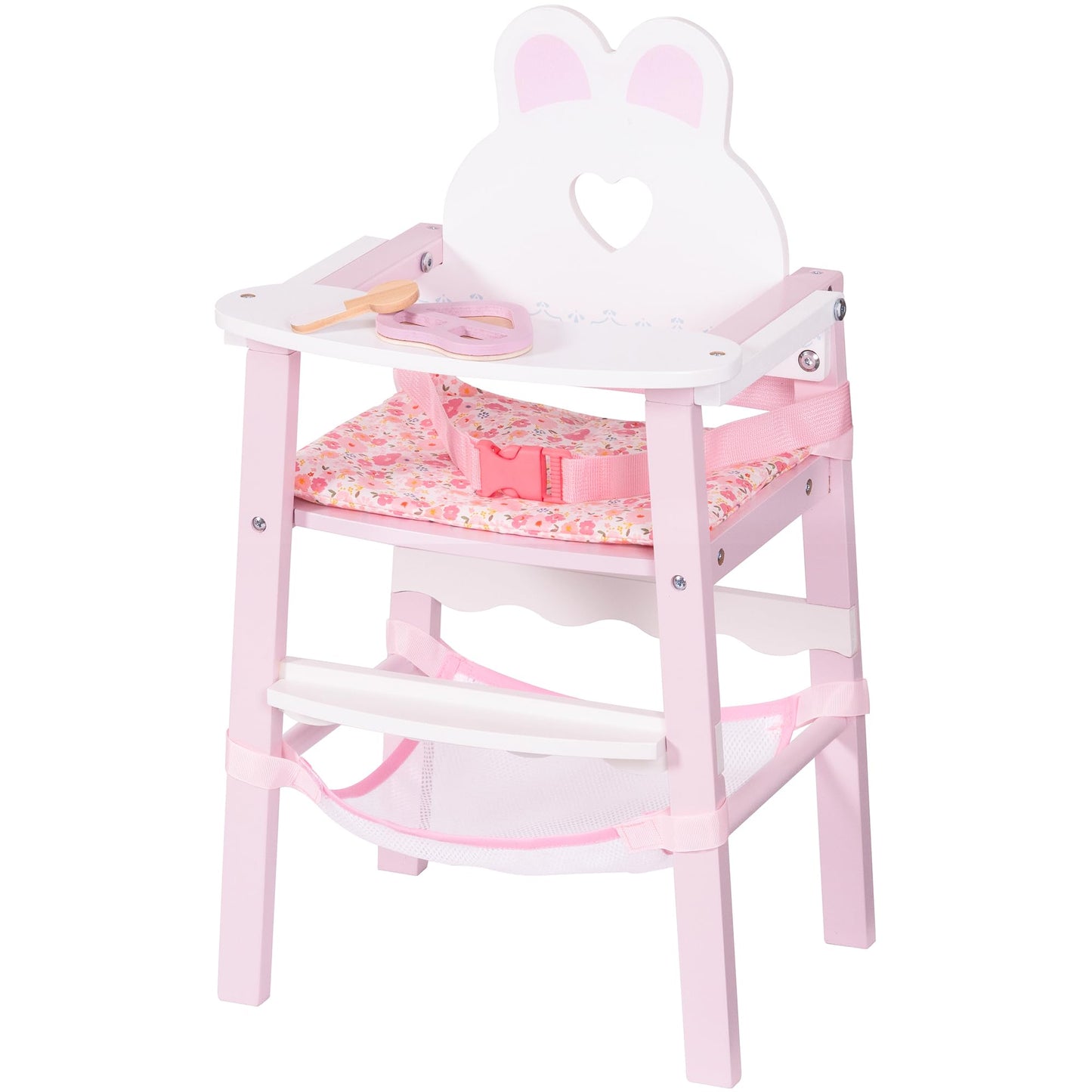 Puppenbett mit Kleiderschrank aus Holz – Spielmoebel fuer Puppen bis 55 cm