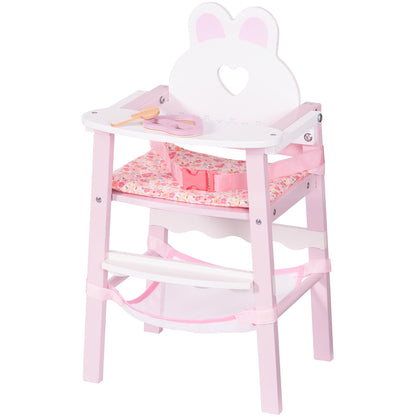 Puppenbett mit Kleiderschrank aus Holz – Spielmoebel fuer Puppen bis 55 cm