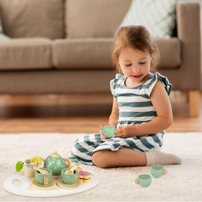 Holz Teeservice Kinder 14-teilig – Rollenspiel Teeset ab 3 Jahren