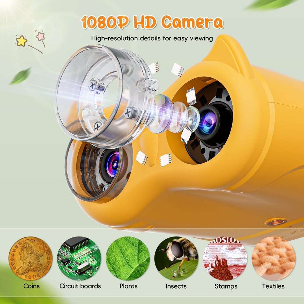2-in-1 Microscope & Binoculars for Kids – 2.4" IPS Display, 8 LED, Ages 3+